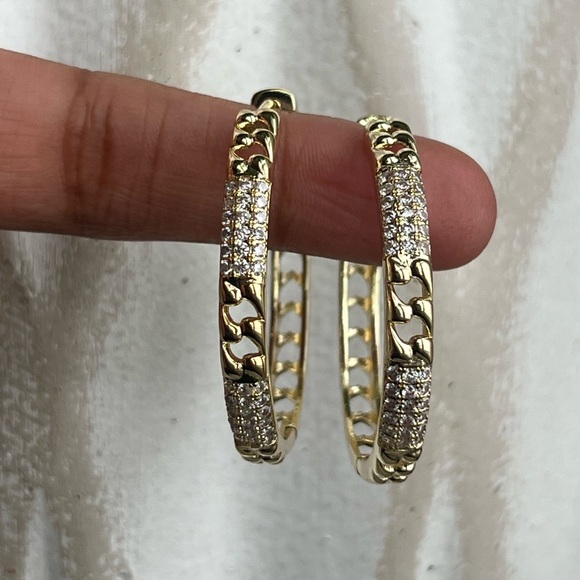 Jewelry - Gold and Silver detailed Hoop Earrings